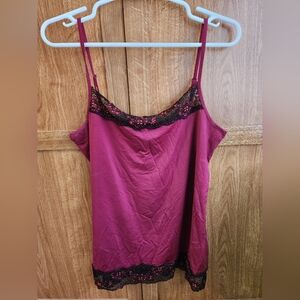 Maurices Wine Camisole with Black Lace